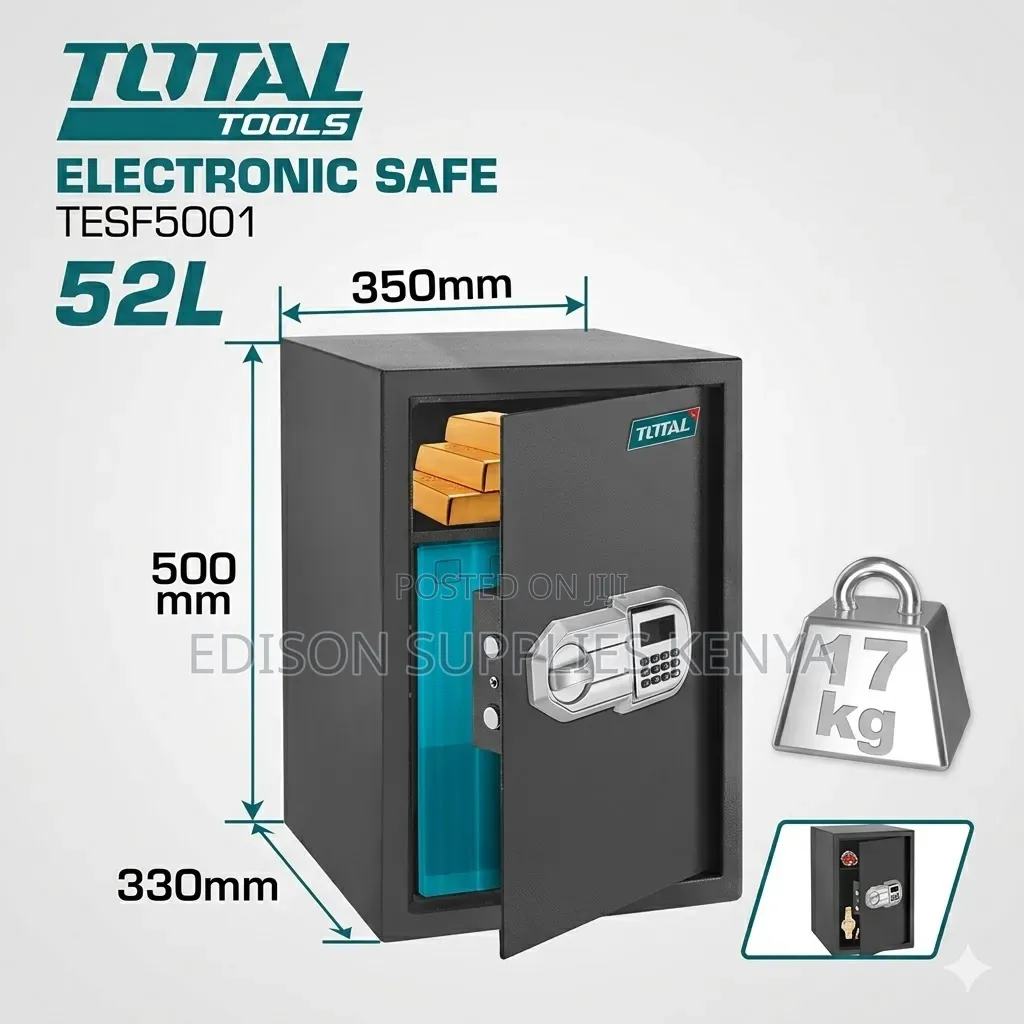 Safe Box Total Electronic Safe 52 L Digital Lock Security Cash Money