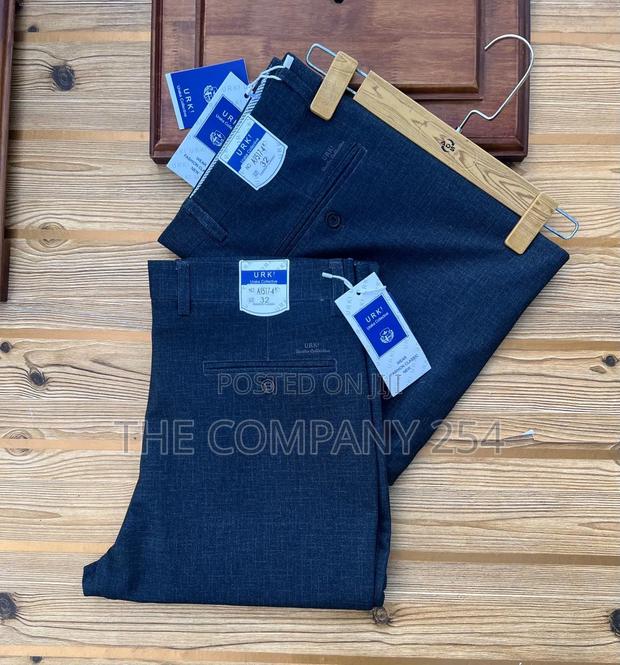 Quality Casual Official Plain Cotton Stretching Pants Trousers - main view