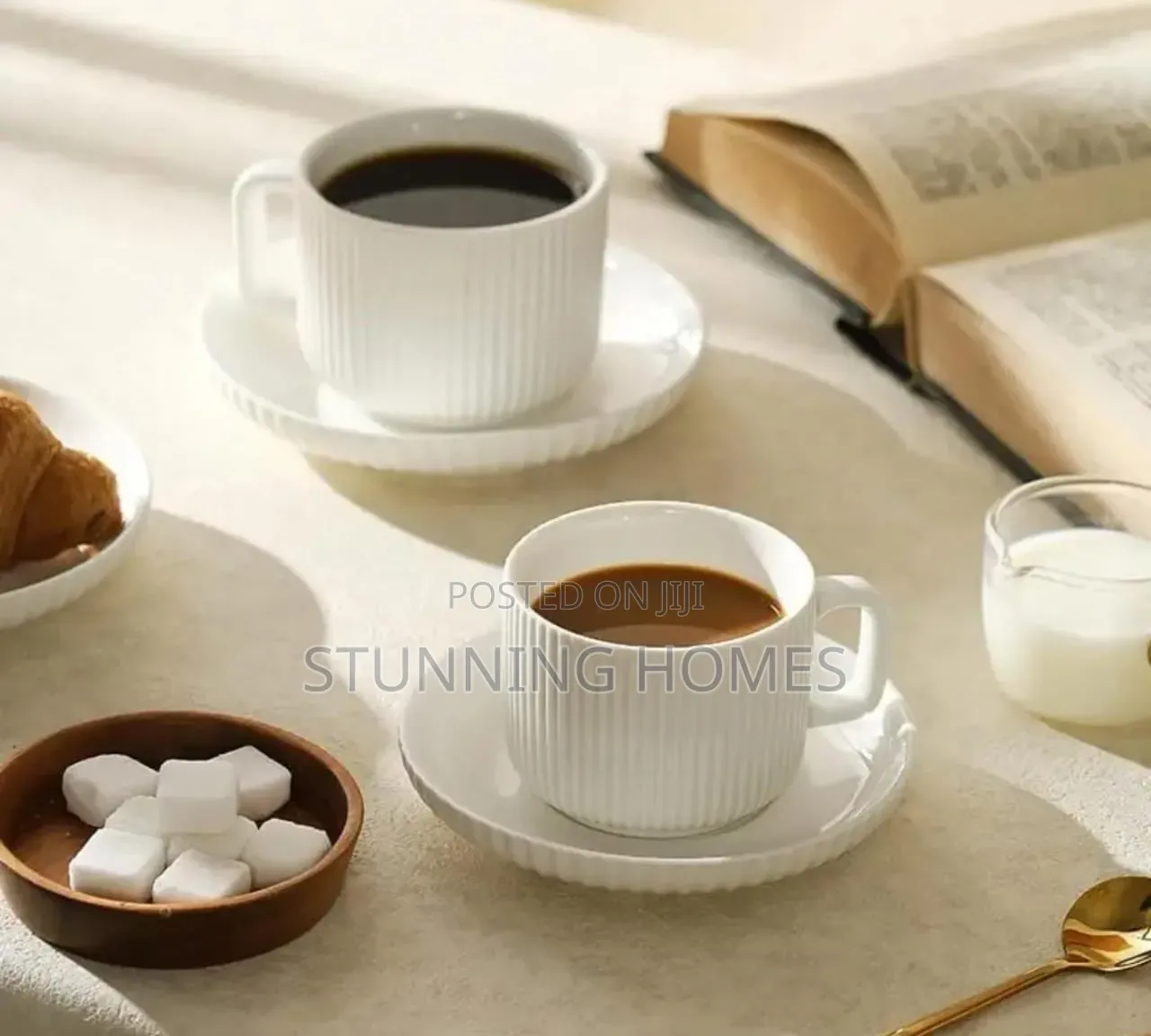 European Stripped Cups and Saucers