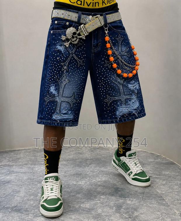 Quality Casual Denim Men Designer Baggy Shorts Jorts