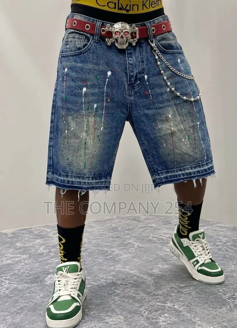 Quality Casual Denim Men Designer Baggy Shorts Jorts