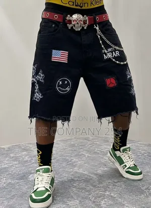 Quality Casual Denim Men Designer Baggy Shorts Jorts