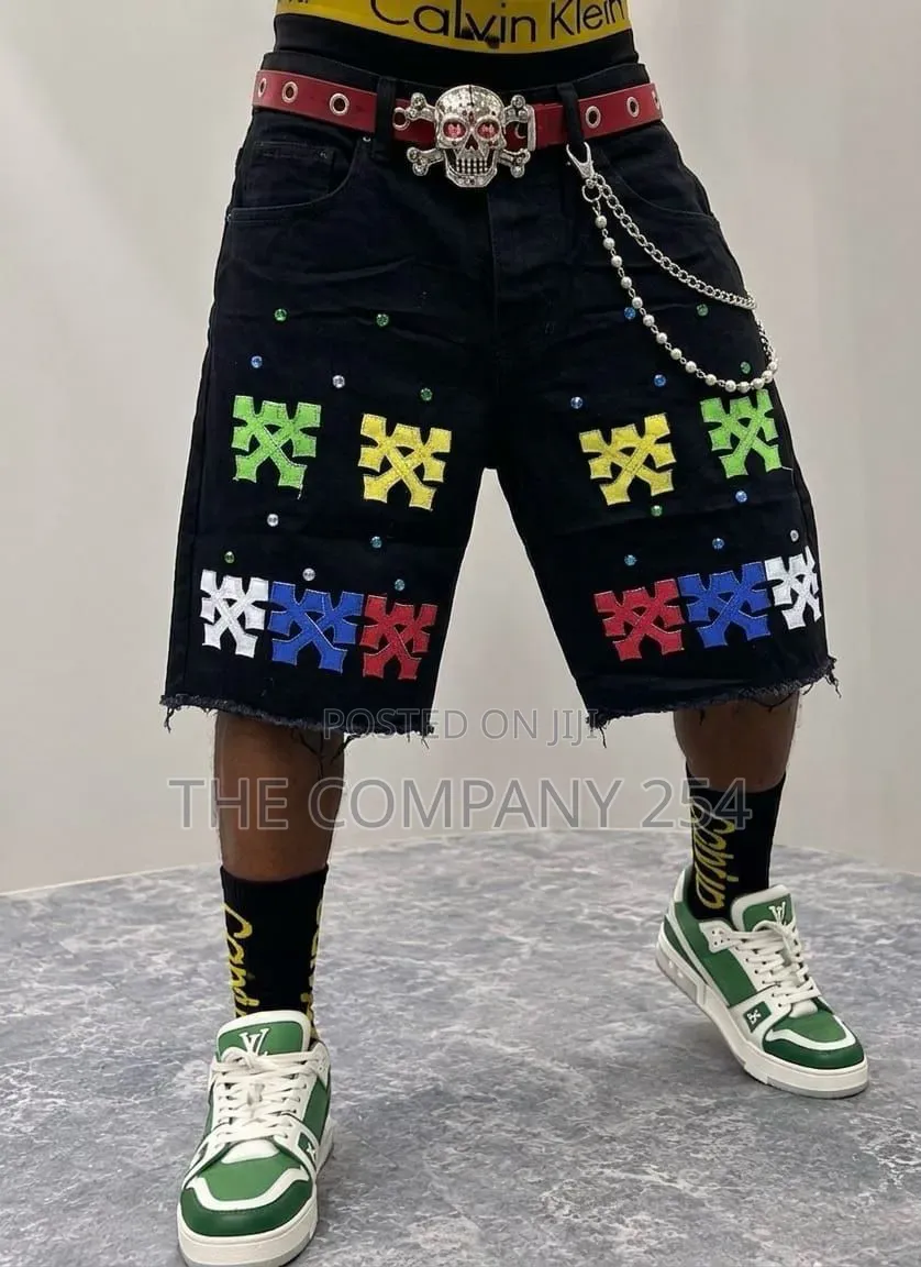 Quality Casual Denim Men Designer Baggy Shorts Jorts