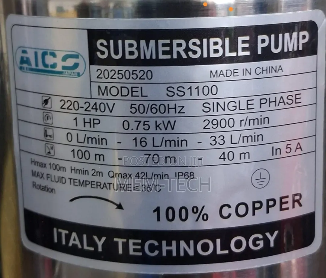 Aico Japan 1hp Submersible Pump