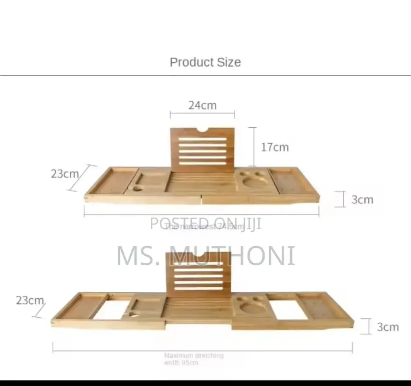 Luxe Expandable Bamboo Bathtub Caddy Tray