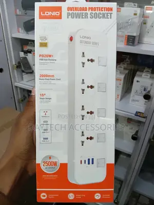 Ldnio Sc4408c Extension Power Strip (4 Ac Outlets + 4 Usb Ports