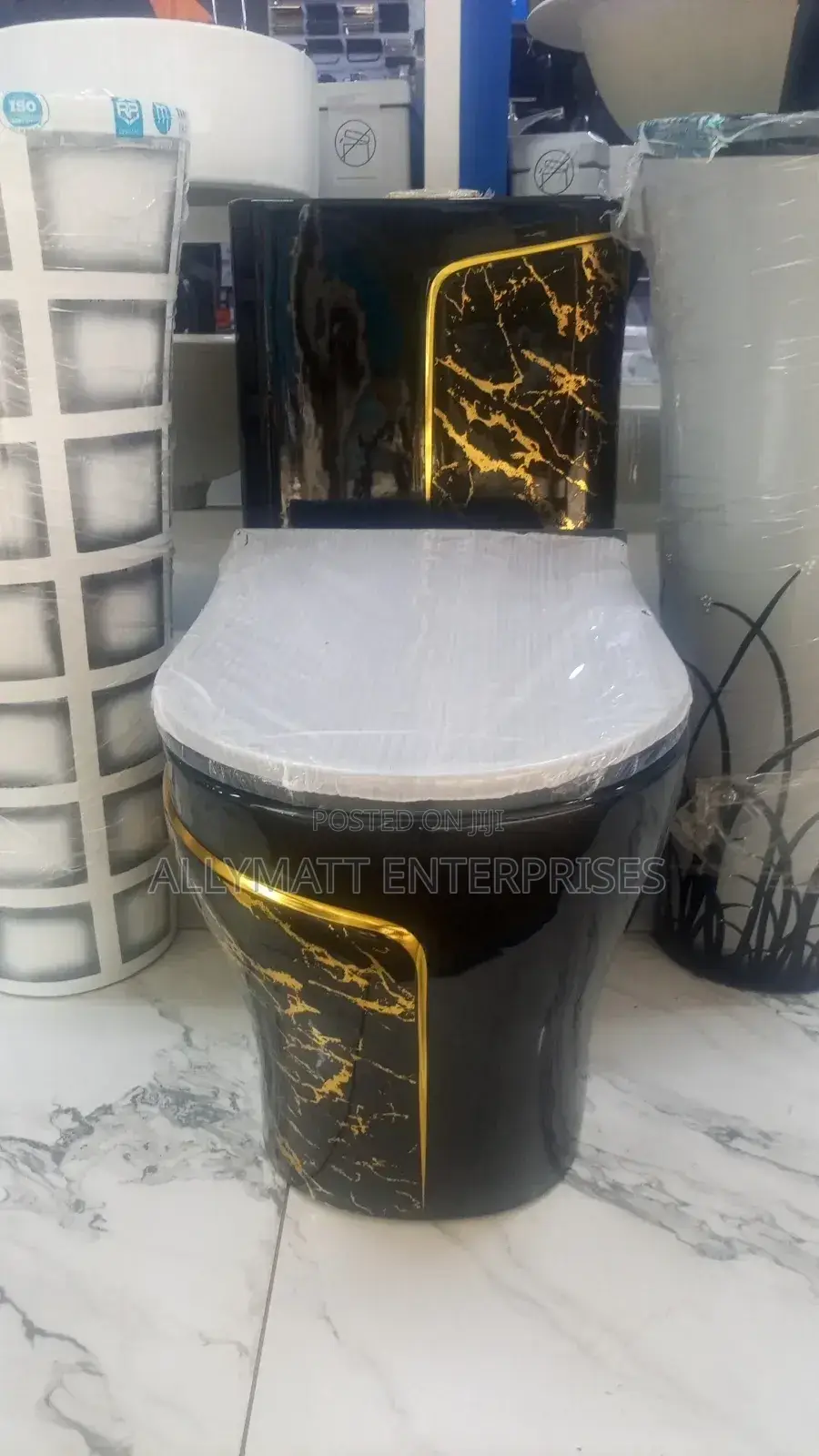 Black $Gold One Piece Toilet