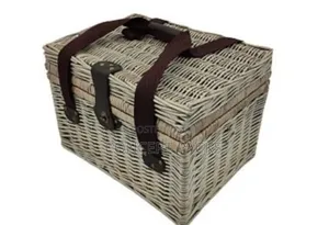 Rectangular Picnic Basket for 4 People (Grey) Size: 41x30x28cm