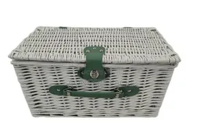 Picnic Basket for 2 People (White) Size: 38x28x26cm