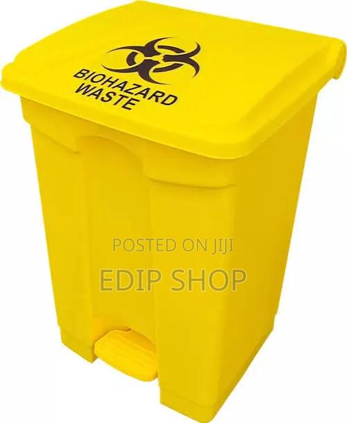 10 L Yellow Biohazard Pedal Bin