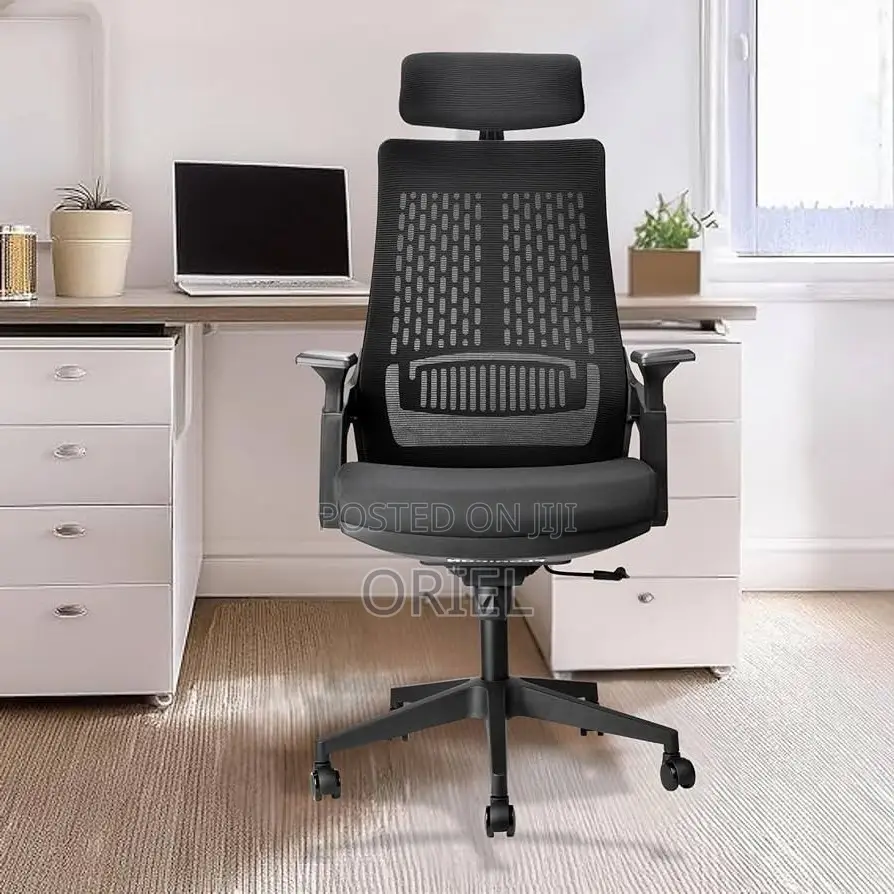 Office Chair : Modern Ergonomic Chair High-Back Fabric Seat