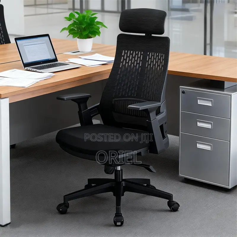 Office Chair : Modern Ergonomic Chair High-Back Fabric Seat