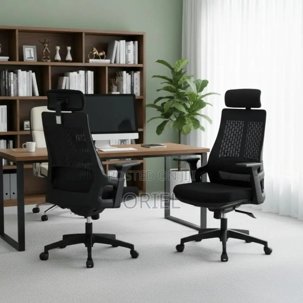 Office Chair : Modern Ergonomic Chair High-Back Fabric Seat
