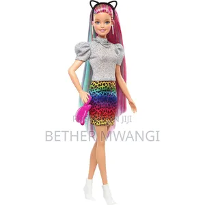 Barbie Leopard Rainbow Hair Feature Doll