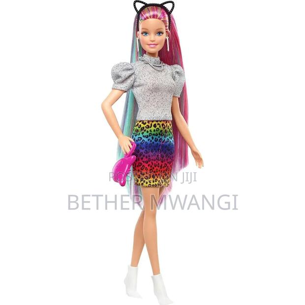 Barbie Leopard Rainbow Hair Feature Doll - thumbnail 5