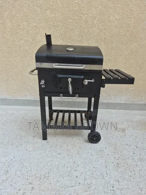 Portable Outdoor Charcoal Bbq Grill W/ Charcoal And Wood