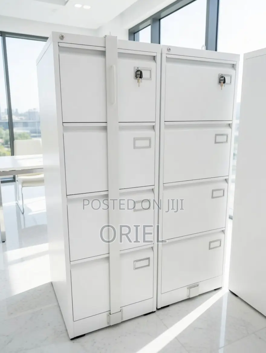 Office Cabinet : 4-Drawer Office Cabinet With Security Locking Bar