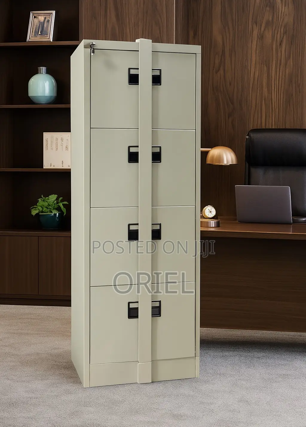 Office Cabinet : 4-Drawer Office Cabinet With Security Locking Bar