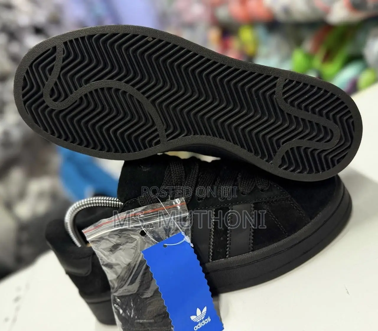 Adidas Campus All Black Suede Upper and Serrated 3-Stripes. Size 40-45