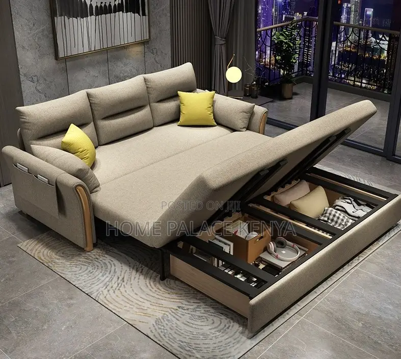 Sofa Bed: Expandable Fabric Upholstered Sofa Bed Armchair
