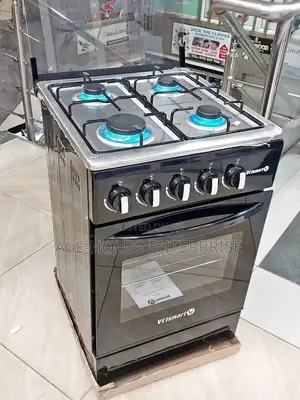 Volsmart 60*60 Full Gas Cooker, Gas Oven - Black-Silver