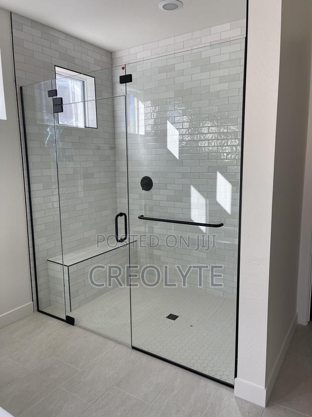 Frameless Glass Shower Enclosure | Chrome Hinges Handle | Custom - main view