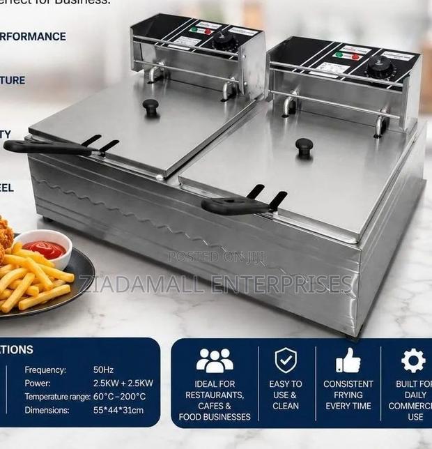 Premier 12l Double Deep Fryer – Built for High-Volume Frying