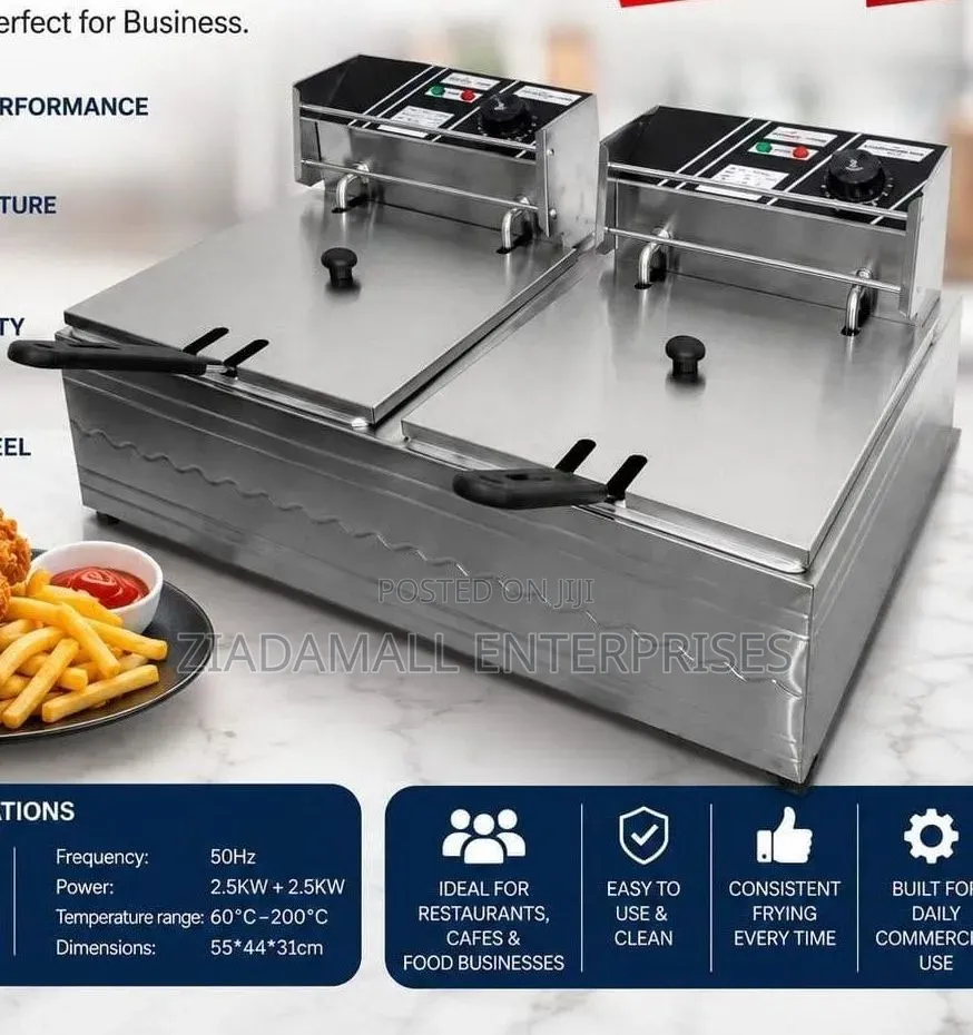 Premier Double Deep Fryer 12 Litres Maximize Efficiency