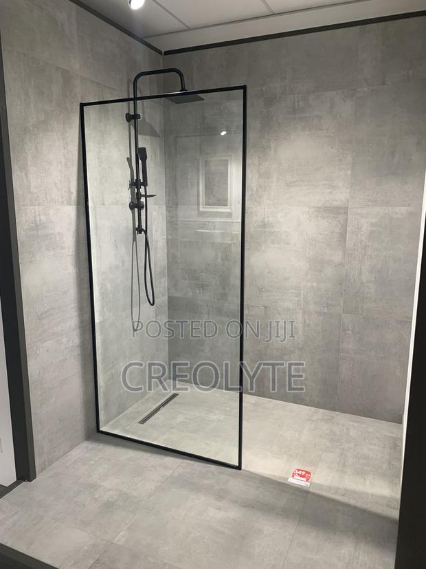 Matte Black Framed Walk-in Shower Screen | Fixed Panel | Wet Room - main view