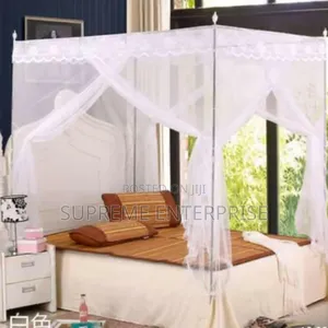 White Mosquito Net With Metallic Stand Metallic Stand