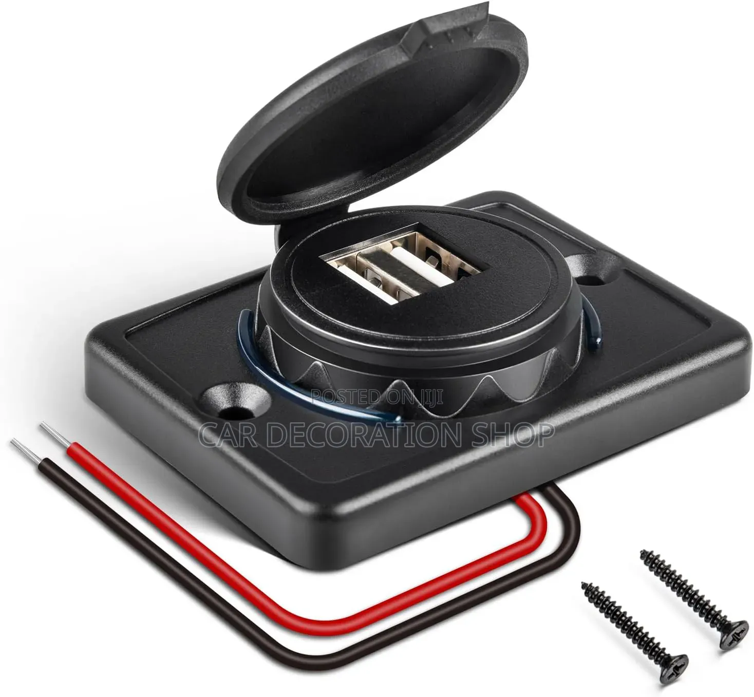 Surface Mount Dual Usb Car Charger 12-24v