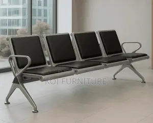 Benches; Leather Padded Three Seaters Reception Office Benches