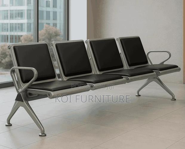 Benches; Leather Padded Three Seaters Reception Office Benches