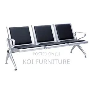 Benches; Leather Padded Three Seaters Reception Office Benches
