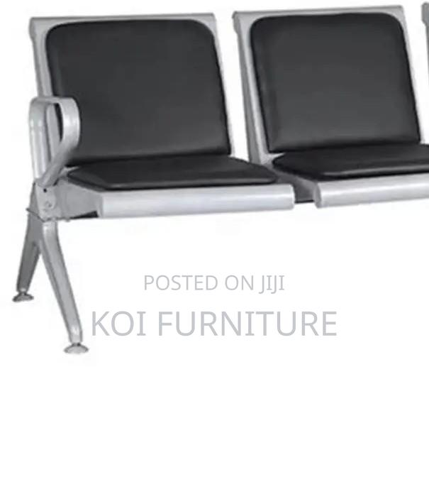 Benches; Leather Padded Three Seaters Reception Office Benches - thumbnail 3