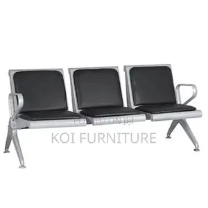 Benches; Leather Padded Three Seaters Reception Office Benches