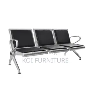Benches; Leather Padded Three Seaters Reception Office Benches