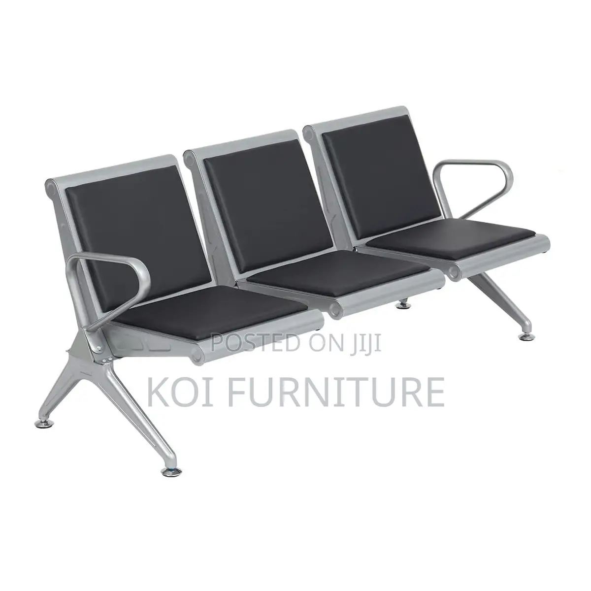 Benches; Leather Padded Three Seaters Reception Office Benches