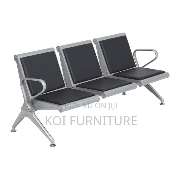 Benches; Leather Padded Three Seaters Reception Office Benches - thumbnail 6