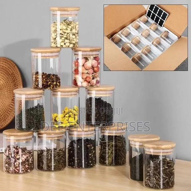 12pc 200ml Glass Container Set Airtight Bamboo Lids