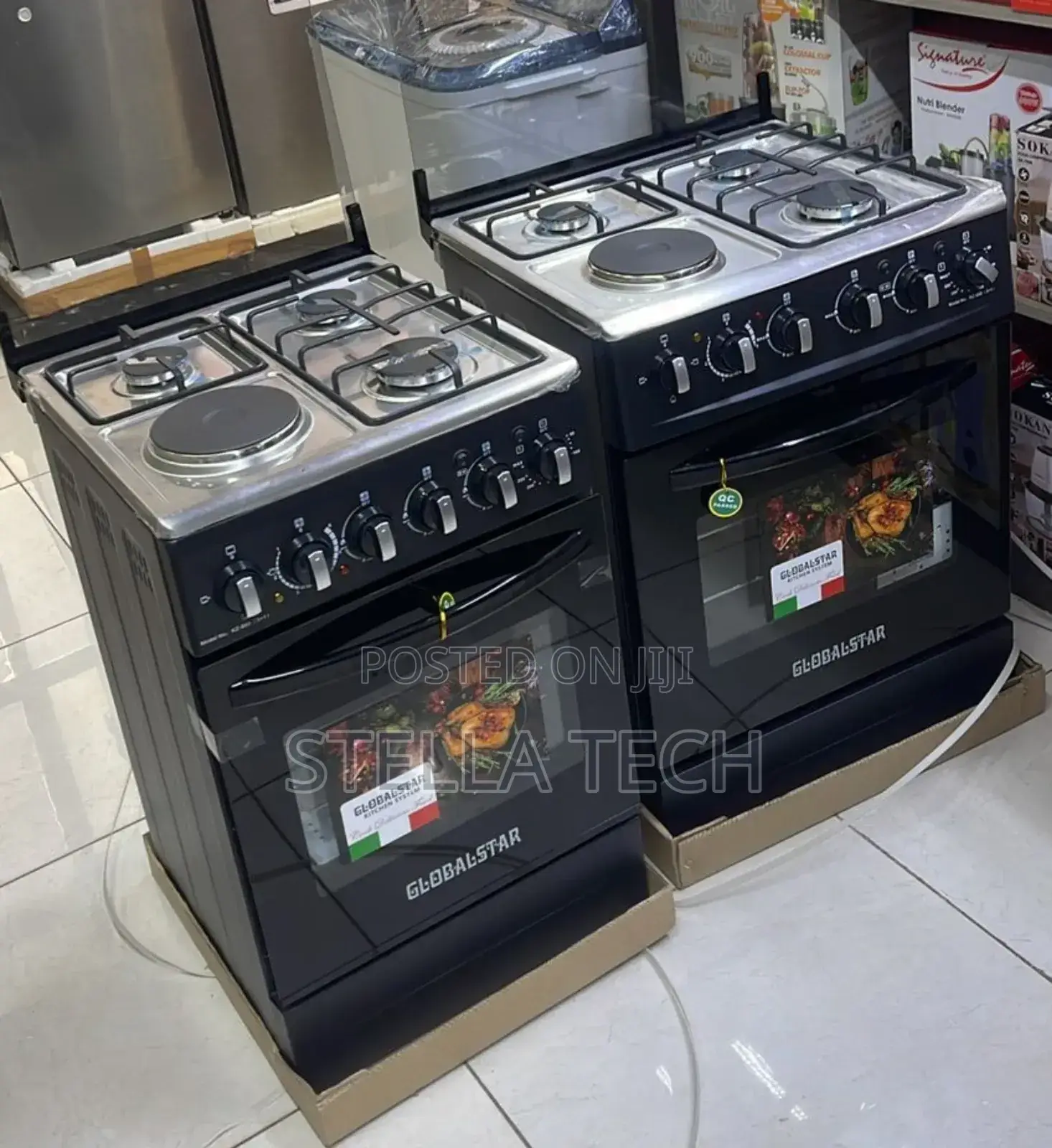 Black 50*55 Globalstar Jet 3+1 Standing Cooker With Electric Oven