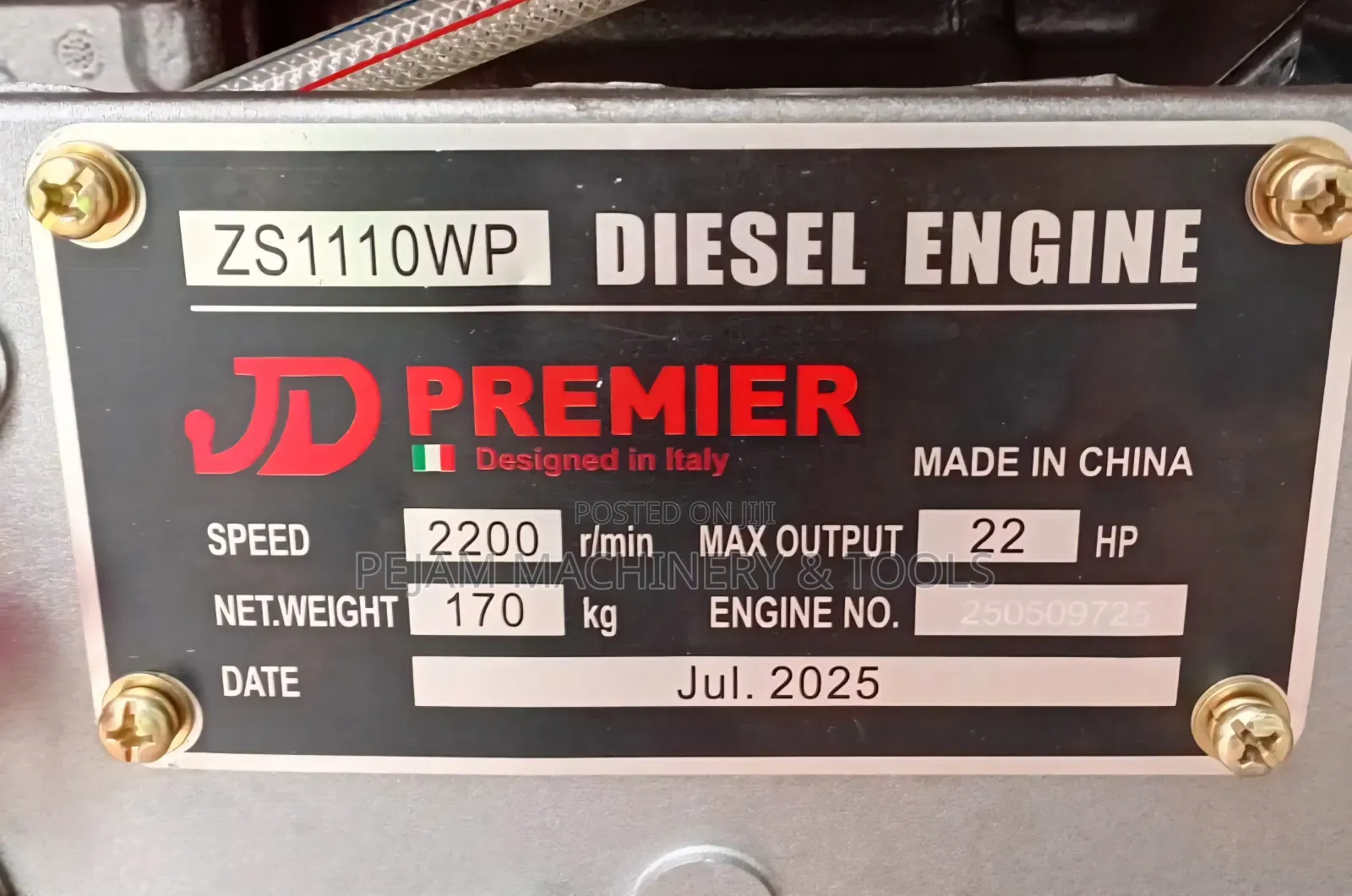 Jd Premier Zs1110wp 22hp Watercooled Diesel Engine Complete Set