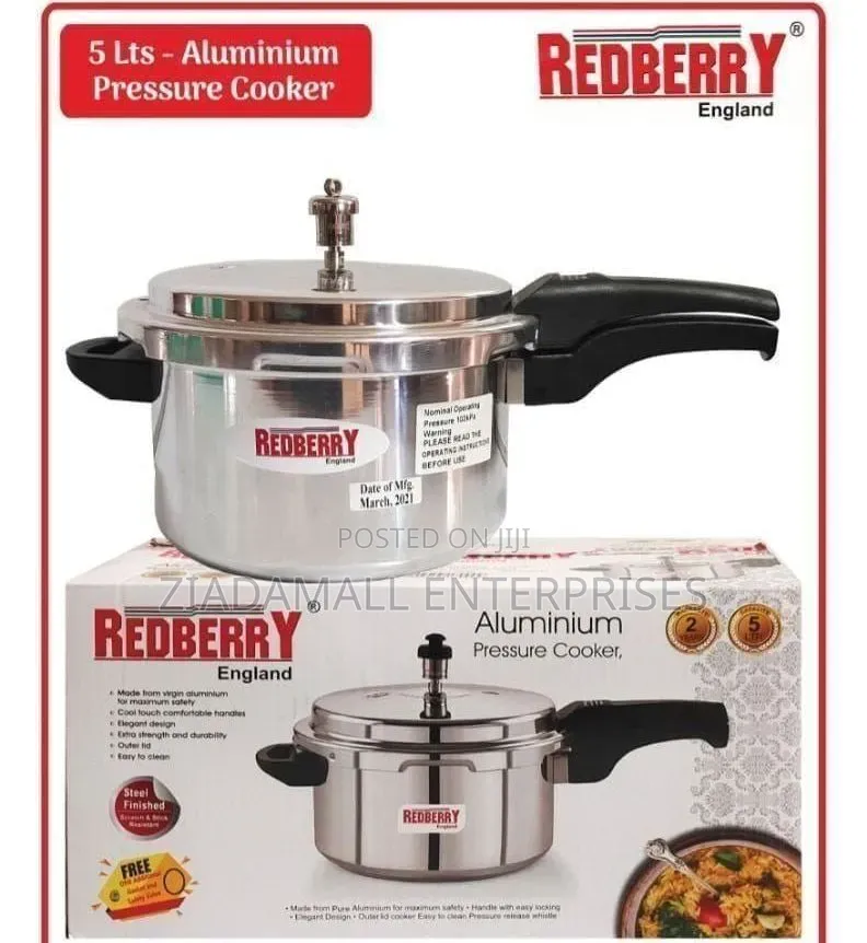 Redberry Premium 5l Pressure Cooker Perfect for Everyday Family Meals