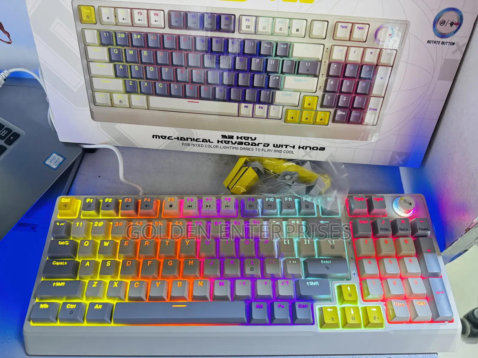 98-Key RGB Mechanical Keyboard With Knob,Responsive,Built for Gaming