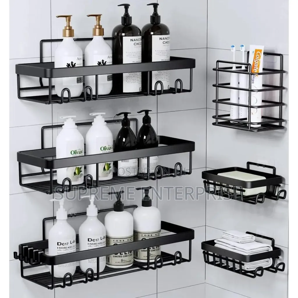6-Pc Shower Caddy - Spacious Bathroom Shower Organizers W