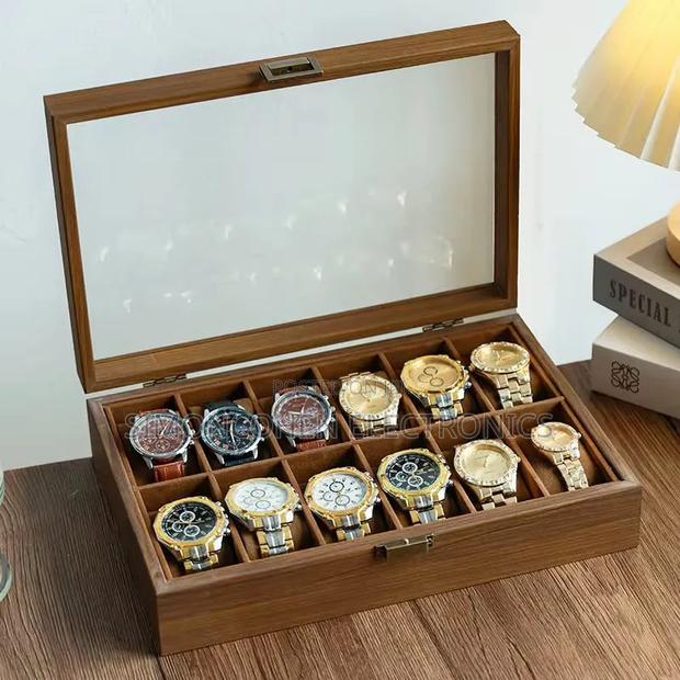 12 Slots Brown Watch Organizer - thumbnail 3