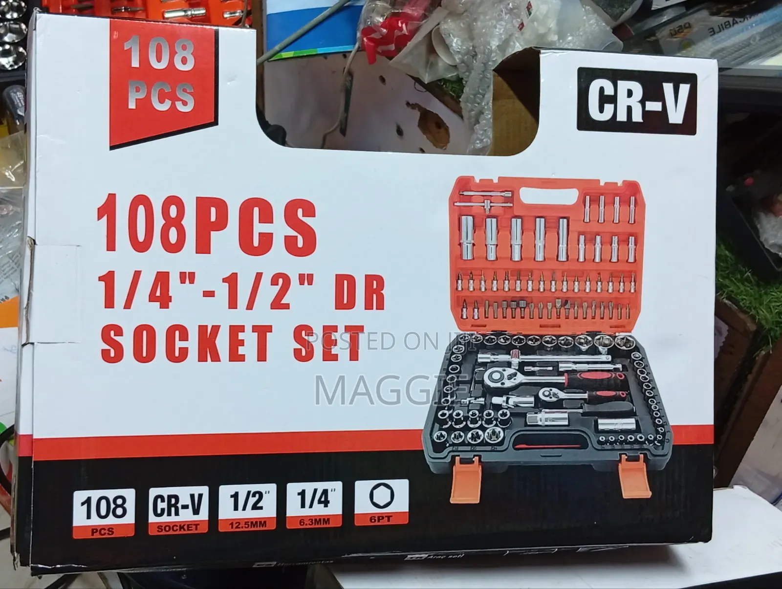 108 PCS 1/4"-1/2 " Dr Socket Set