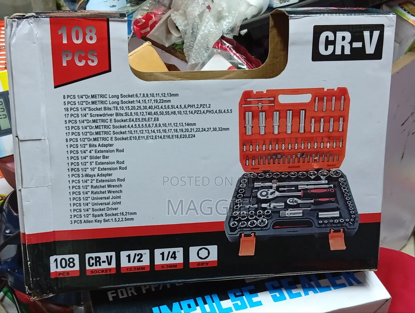 108 PCS 1/4"-1/2 " Dr Socket Set