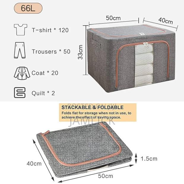 66l Foldable Metal Frame Clothes Storage Bag (50×40×33cm) –Pm