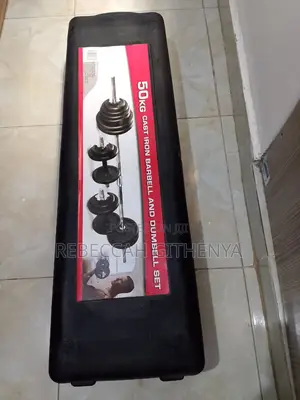 50 Kg Cast Iron Barbell and Dumbbell Set